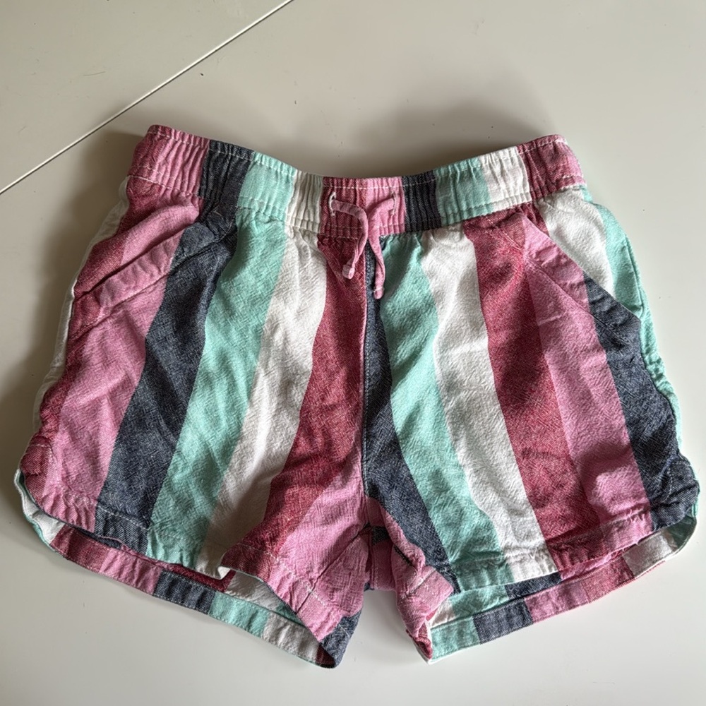 Striped Multicolor Shorts Old Navy girls linen blend size L